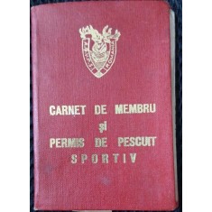 Carnet de membru si Permis de pescuit sportiv, 1975