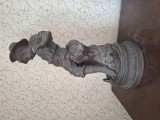Statueta bronz &ldquo;Baiat la pescuit&rdquo;, semnata Charles Anfrie