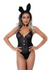 Costum Iepuras Sexy Black Tuxedo L/XL, Body transparent, Papion, Urechi Iepure, Justforme, Lenjerie intima, Jocuri Adulti