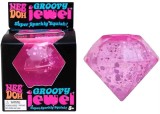 NeeDoh Groovy Jewel &ndash; Jucărie Squishy Antistres &icirc;n Formă de Diamant cu Sclipici 3+ Ani