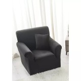 Cumpara ieftin Husa Elastica pentru Fotoliu din Catifea + Fata de Perna,Negru - JO680