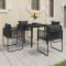 Gossi set mobilier de gradina, 5 piese, negru, ratan pvc