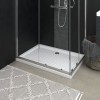 Cadita dus vidaXL ABS 70x100 cm, alba, rezistenta zgarieturi, antialunecare, montaj facil, rigola 90mm