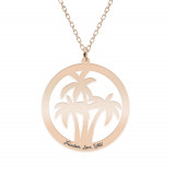 Feriha - Colier personalizat banut cu palmieri din argint 925 placatu cu aur roz