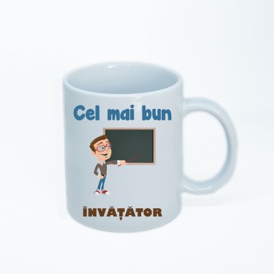 Cana alba personalizata invatator, INOVATIX&amp;reg;. 330ml foto