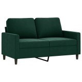 Cumpara ieftin Canapea cu 2 locuri, verde inchis, 120 cm, catifea