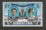 Gibraltar 1981 - Royal Wedding, Charles si Diana, neuzat