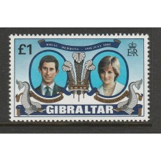 Gibraltar 1981 - Royal Wedding, Charles si Diana, neuzat