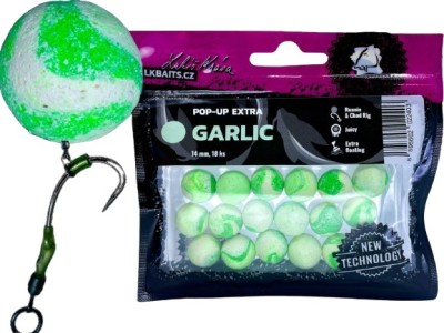 Pop-up LK BAITS Extra Usturoi, Alb-Verde, 14mm, 18buc/pac foto
