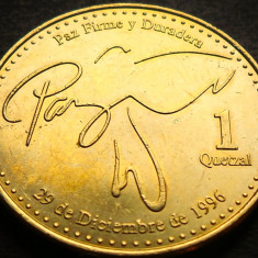 Moneda exotica 1 QUETZAL - GUATEMALA, anul 2012 * cod 315 = A.UNC + LUCIU