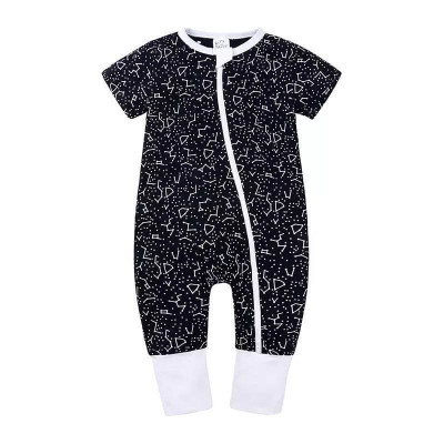 Salopeta pijama Edman bebe/copii cu fermoar reversibil Night Sky, bumbac, 12-18 luni, Negru foto