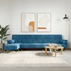 VidaXL Canapea extensibilă &icirc;n formă de L albastru 271x140x70cm catifea