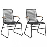 Scaune de gradina, 2 buc., negru, 58x59x85,5 cm, ratan PVC