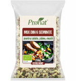 Mix bio din 6 seminte pentru salate, paine, musli 250g Pronat