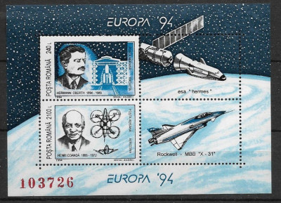 Romania 1994 Europa CEPT Space perf. sheet Mi.B289 MNH CA.019 foto