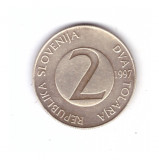 Moneda Slovenia 2 tolarja 1997, stare buna, curata, Europa, Cupru-Nichel