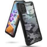 Husa Plastic - TPU Ringke Fusion X Design Camo pentru Samsung Galaxy A21s, Neagra XDSG0034