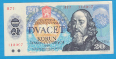 (2) BANCNOTA CEHOSLOVACIA - 20 KORUN 1988, STARE FOARTE BUNA foto