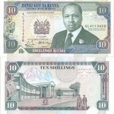 1990 (1 VII), 10 shillings (P-24b) - Kenya - stare UNC