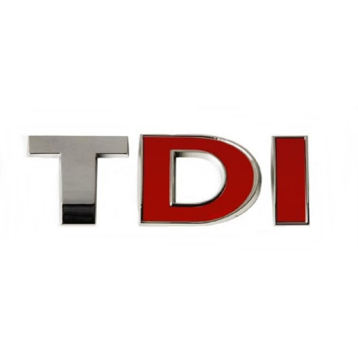 Emblema TDI Crom Cu DI Rosu adeziv rezistenta foto
