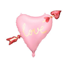 Balon folie inima roz love 66x48 cm