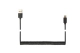 CABLU alimentare si date GEMBIRD, pt. smartphone, USB 2.0 (T) la USB 2.0 Type-C (T), 1.8m, spiralat, negru, &quot;CC-USB2C-AMCM-6&quot; (timbru verde 0.08 lei)