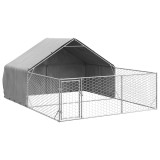 Cumpara ieftin Canisa de exterior cu alergare 4x3x1,9 m otel galvanizat