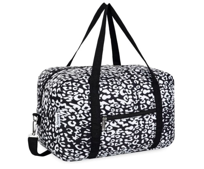 Geanta de voiaj Narwey 3201 Ryanair, 40 x 19 x 25 cm, leopard alb negru - RESIGILAT