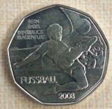 (A1025) MONEDA DIN ARGINT AUSTRIA - 5 EURO 2008, C.E. FOTBAL 2008, KM3164, Europa