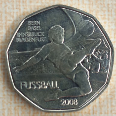 (A1025) MONEDA DIN ARGINT AUSTRIA - 5 EURO 2008, C.E. FOTBAL 2008, KM3164