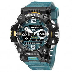 Ceas barbatesc Smael Sport Militar Quartz Analog Army Albastru Cauciuc