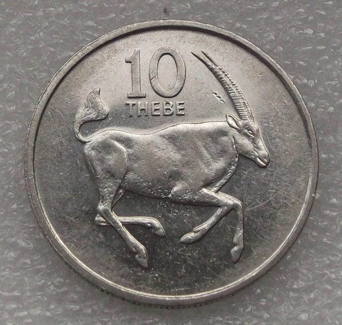 P1. Botswana 10 Thebe 1989 **