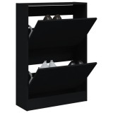 VidaXL Pantofar, negru, 60x21x87,5 cm, lemn compozit