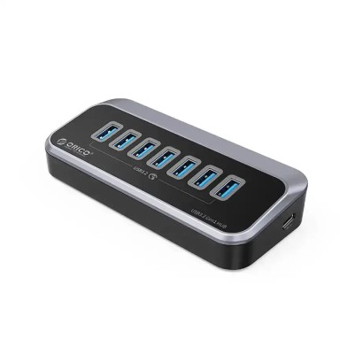 HUB USB Orico M3U3-7A-10-BK cu 7 port-uri USB3.2 gri 1m foto