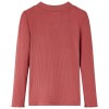 Tricou de copii cu m&acirc;neci lungi, guler tunică, roșu ars, 140