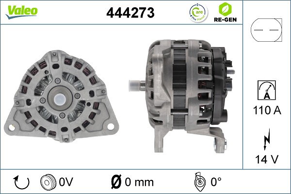 VALEO 444273 VALEO RE-GEN REMANUFACTURED Generator / Alternator