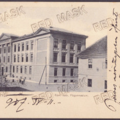 616 - ALBA-IULIA, High School, Litho, Romania - old postcard - used - 1907