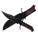 Cutit de vanatoare DEPOX&reg;, Pilgrim Dagger, 33 cm, otel inoxidabil, negru, husa inclusa