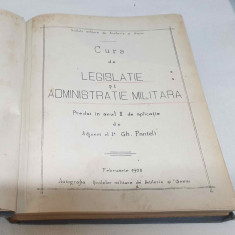 Curs de legislatie si administratie militara anul 1903 Sc. de Artilerie si Geniu