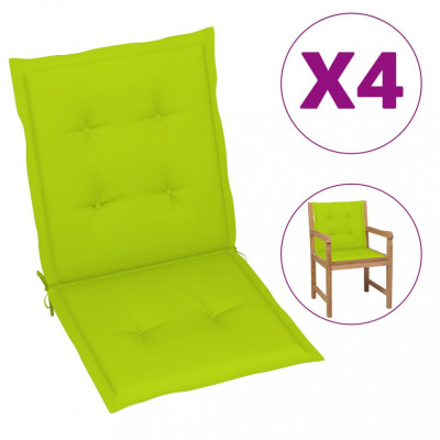 Perne scaun de grădină, 4 buc., verde aprins, 100 x 50 x 3 cm foto