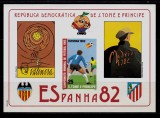 ✅ ( C33) 1982 Sao Tome&amp;Principe &quot;Campionatul Mondial de Fotbal &quot; ,bloc 89 nedantelat ,MNH