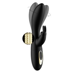 Vibrator rabbit IBIZA Rotating Rabbit Vibrator, pentru stimularea clitorisului și punctului G, 6 viteze, 12 funcții de vibrație, negru
