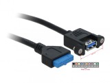 Cablu USB 3.0 pin header la 1 x USB 3.0-A M-M 0.5m, Delock 83118
