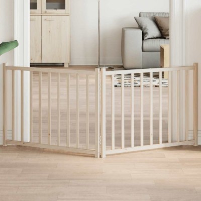vidaXL Poartă pentru c&amp;acirc;ini pliabilă, 2 panouri, 160 cm, lemn de brad 352272 foto