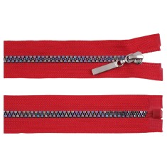 Fermoar plastic detasabil, efect curcubeu, lungime 40 cm, Rosu