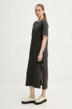 Marc O&#039;Polo rochie din bumbac culoarea gri, midi, dreaptă, 5000006039
