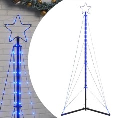 Pom de Craciun LED 363 LED-uri Albastru 182 cm foto