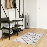 vidaXL Covor pufos &quot;PAMPLONA&quot; fire &icirc;nalte negru/crem modern 60x110 cm