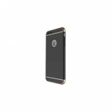 Husa iPhone 7 Plus Luxury Black Plated MyStyle + Folie Sticla 3in1 Carcasa Protectie Anti-zgarieturi