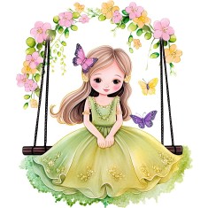 Sticker decorativ, Mica Printesa, Verde, 70 cm, 1292STK-2